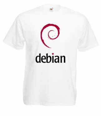 Debian, logo e scritta - Bianco