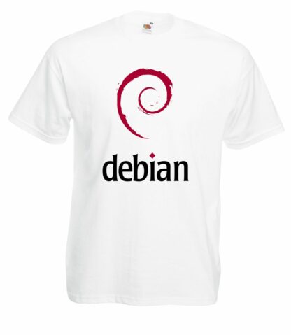 Debian, logo e scritta - Bianco