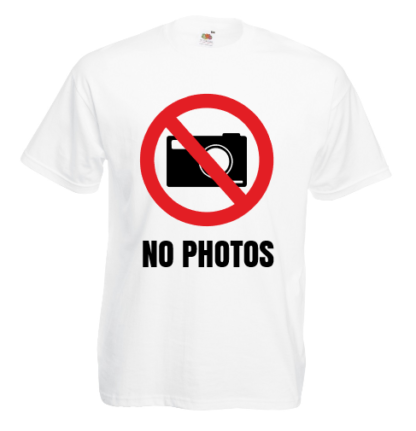 Maglietta "No photos"